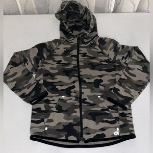 Gap Fit Boy’s Black Gray Hoodie Full Zip Camouflage Jacket Size M (8)
